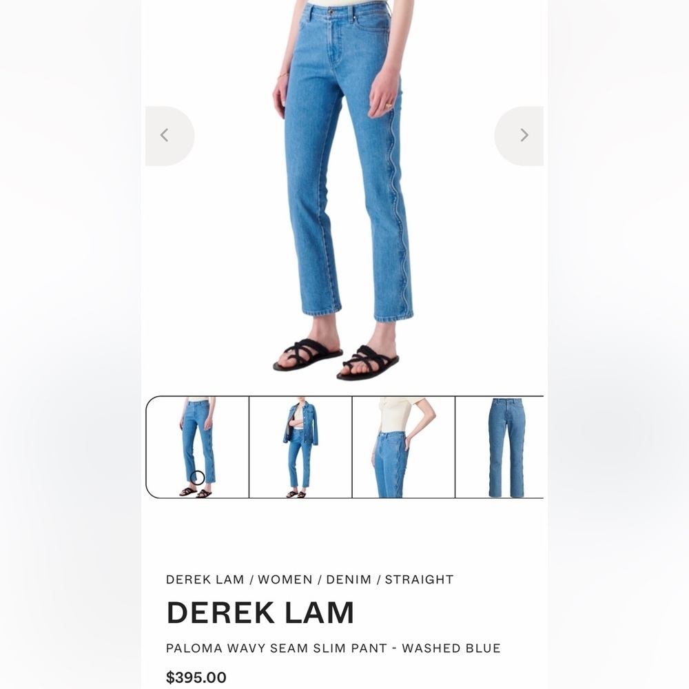Derek Lam IO Crosby Paloma Wavy Medium Wash Denim Sz 26 NWT